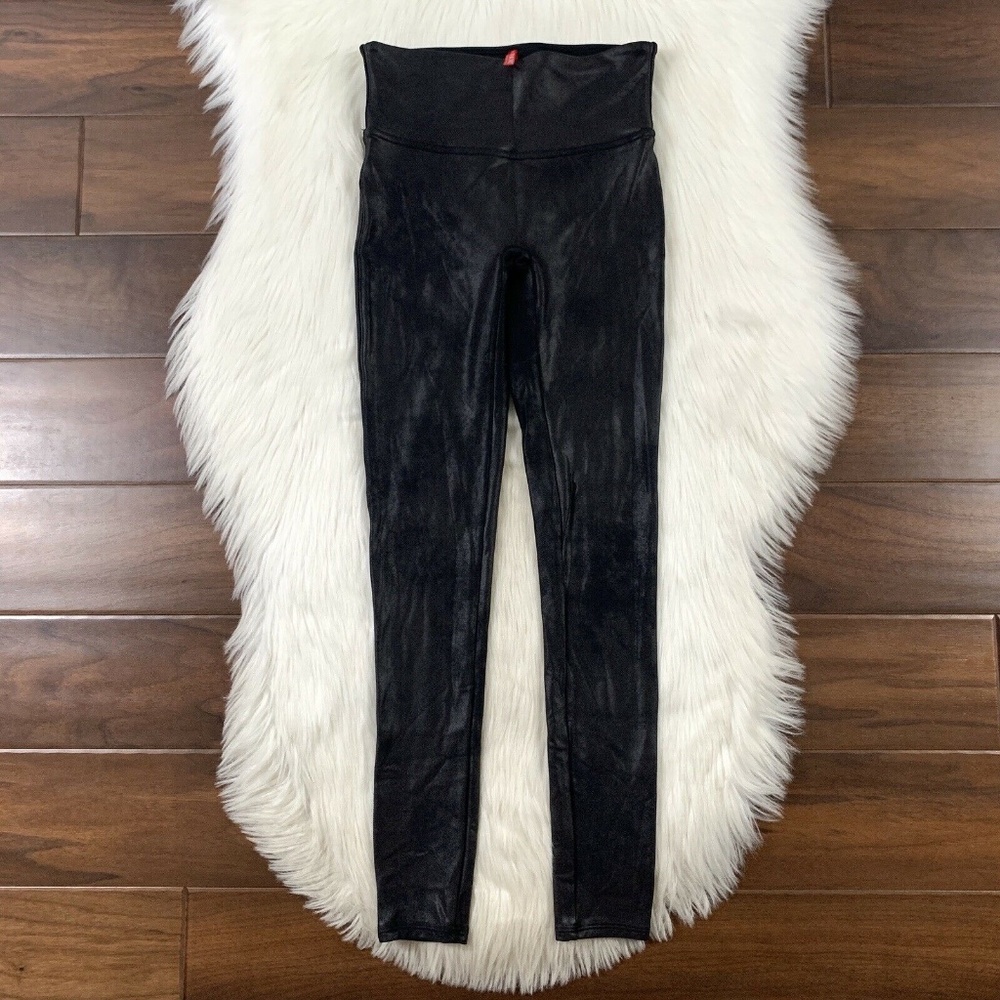 Spanx Petite Small Black Faux Leather Legging